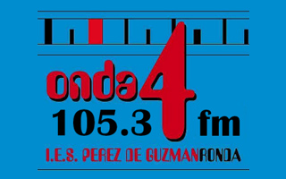 Logo de Onda 4 -Radio- 105.3 FM - radio, emisoras, onda 4, emisoras de radio, instituto pérez de guzmá , asociaciones, música, debates, onda4, onda cuatro - Serranía de Ronda